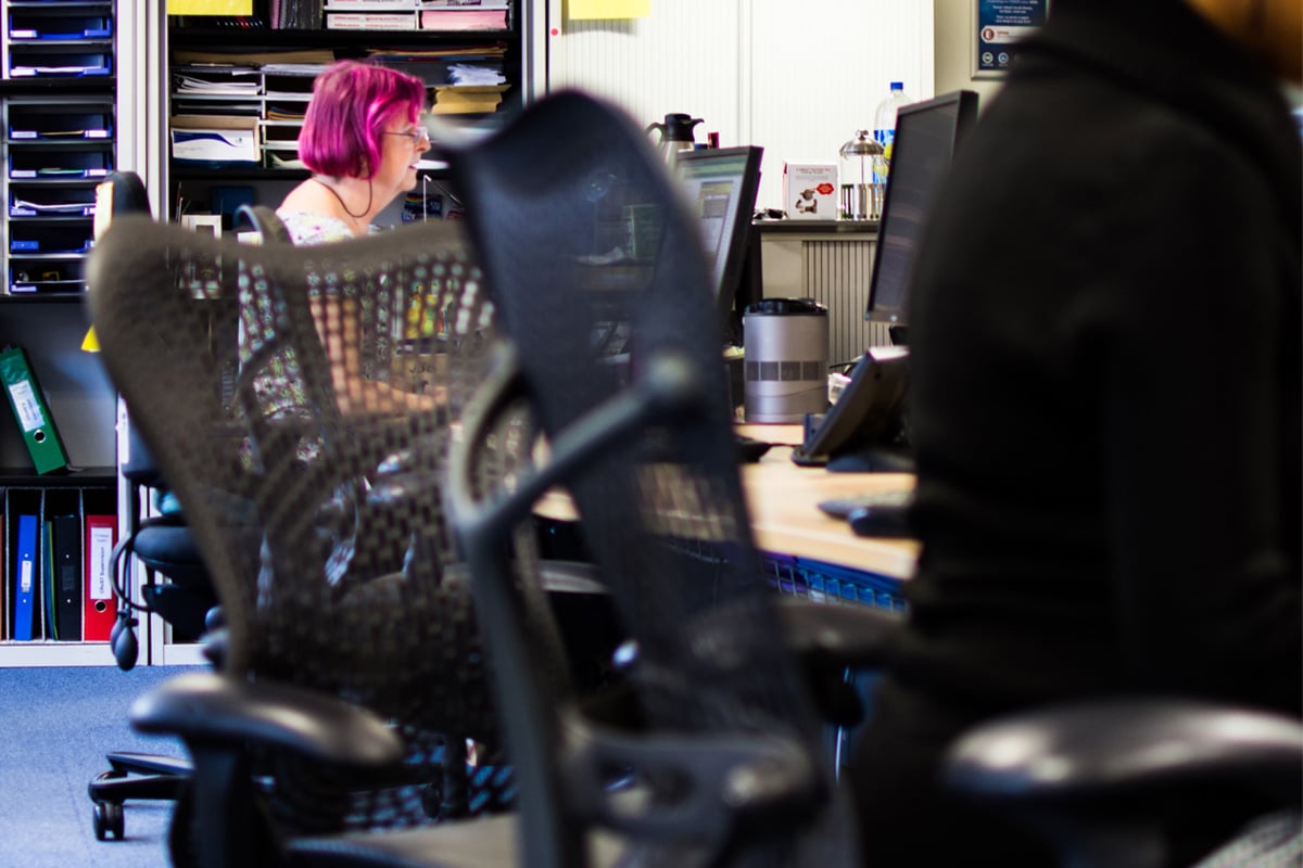 Office workers sitting at desks