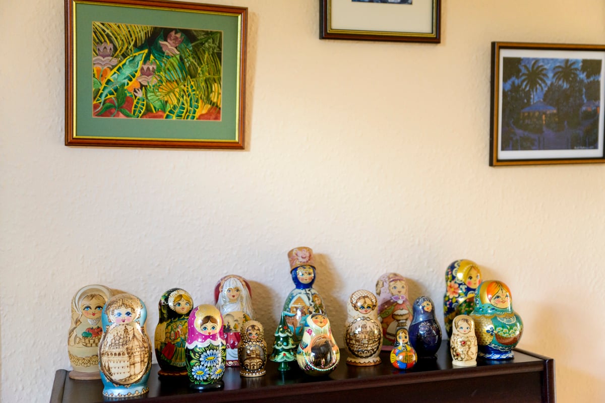 Russian dolls on a sideboard
