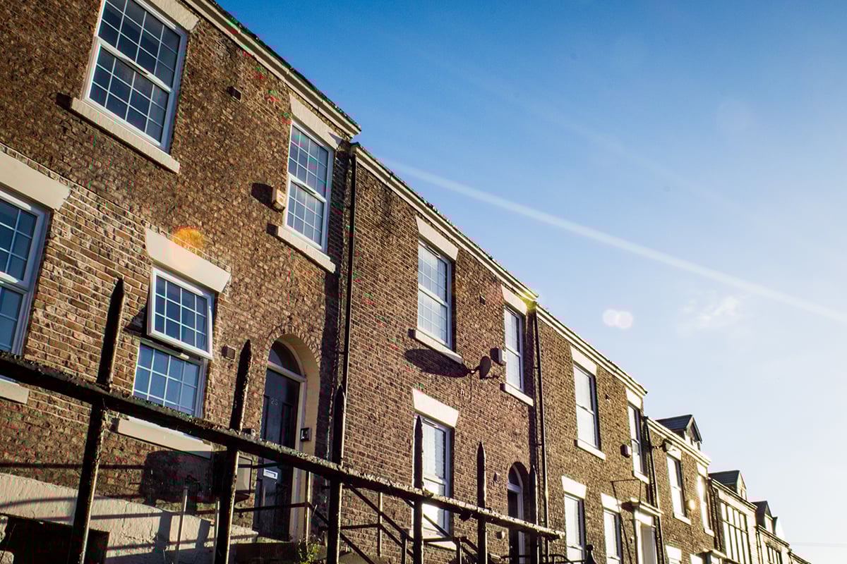 A terrace of homes in Newcastle