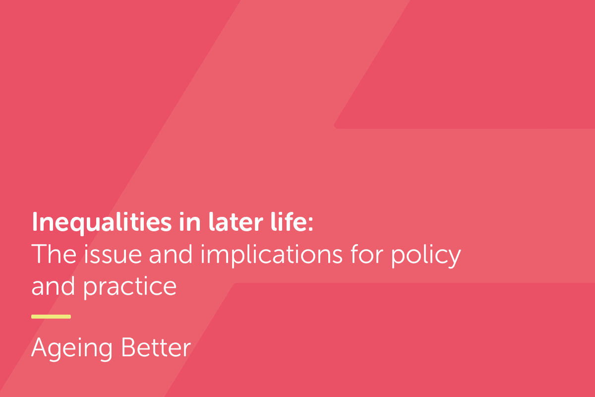 Front cover for report on inequalities in later life