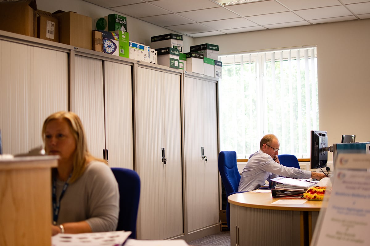 Office with older worker