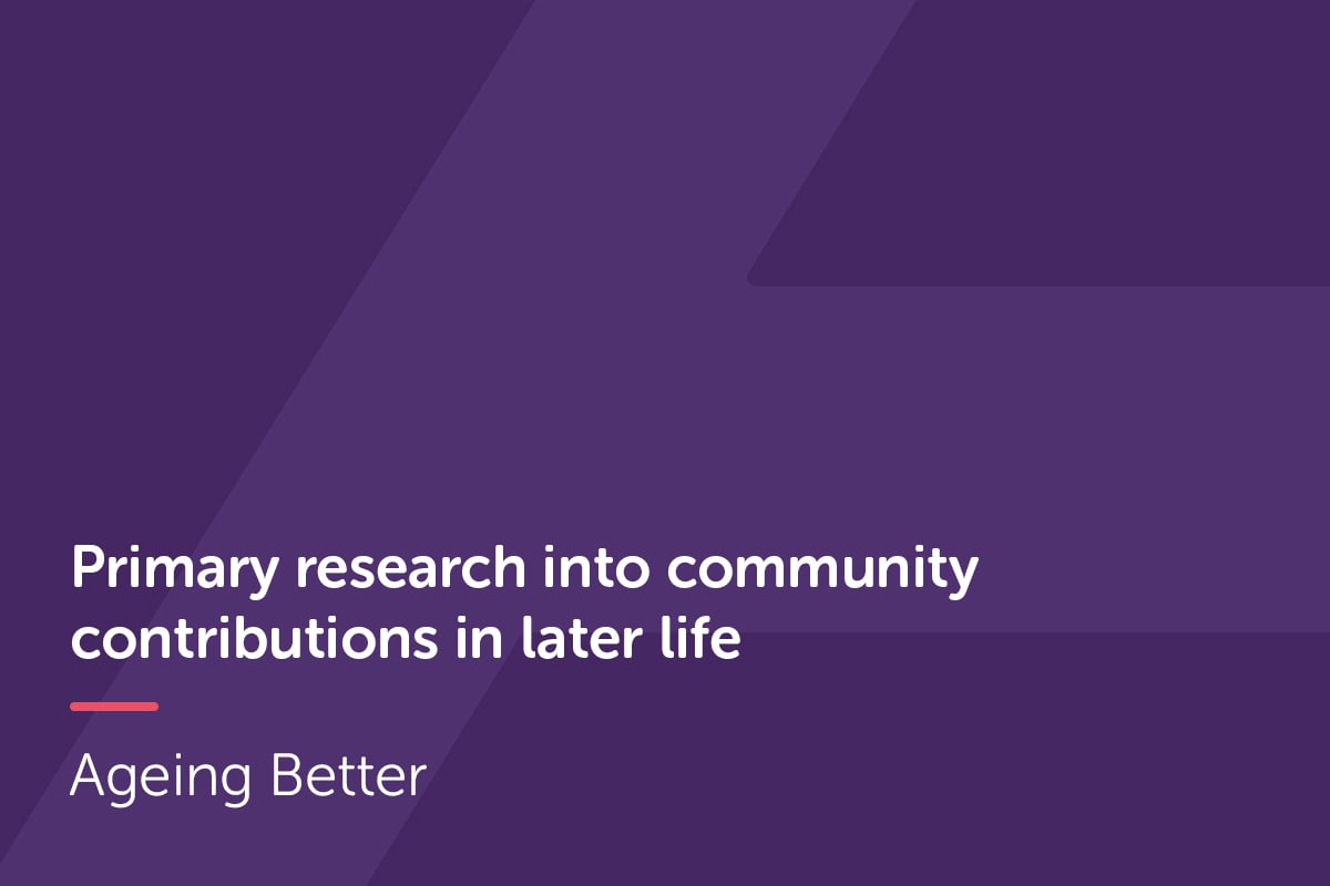 Primary research into community contributions in later life
