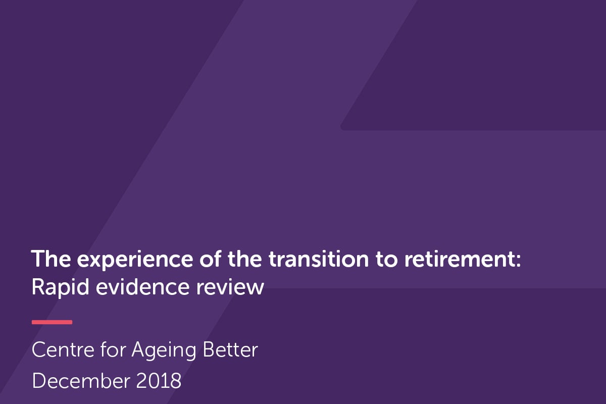 A cropped section of 'The experience of the transition to retirement' publication cover.