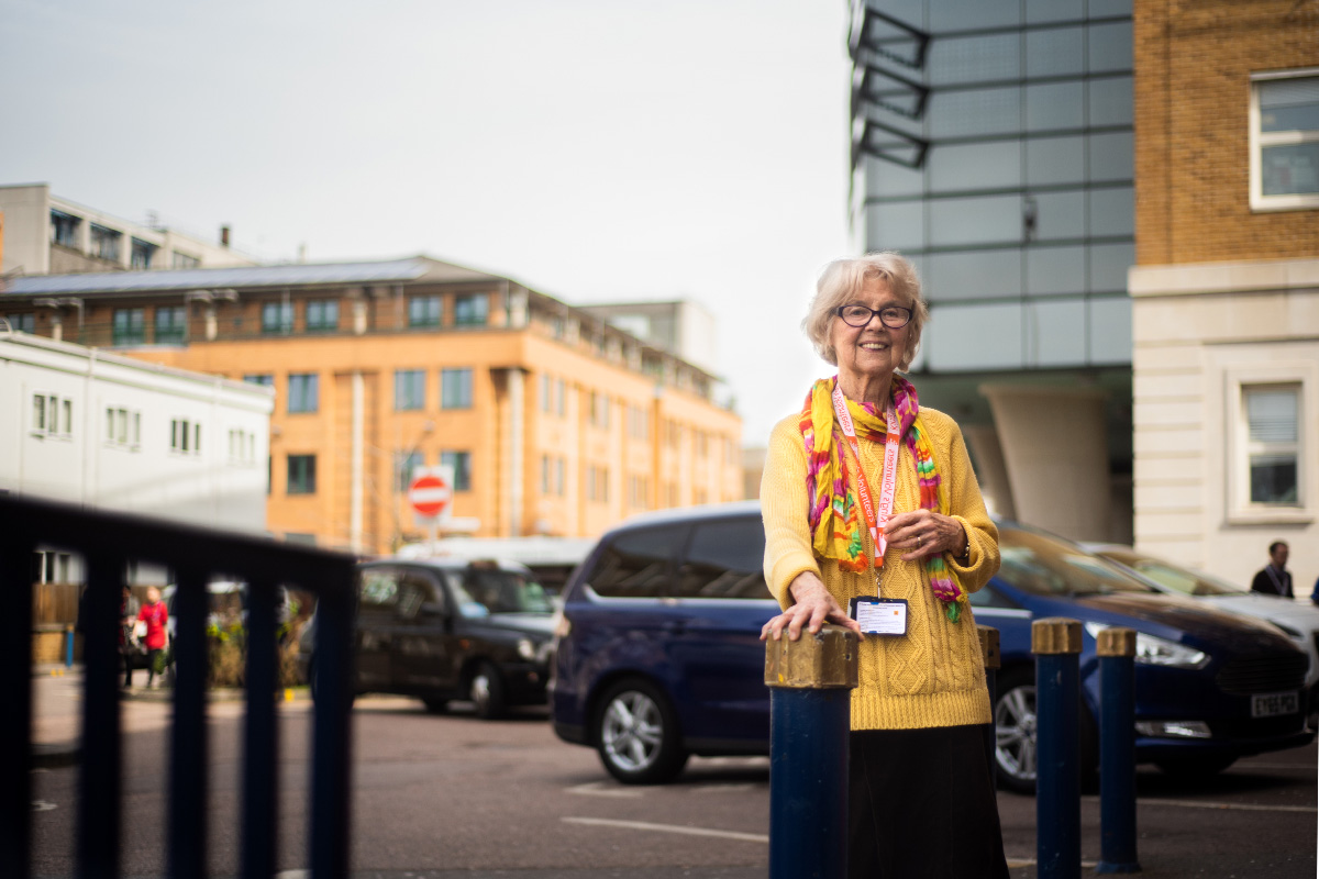 Older woman who volunteers