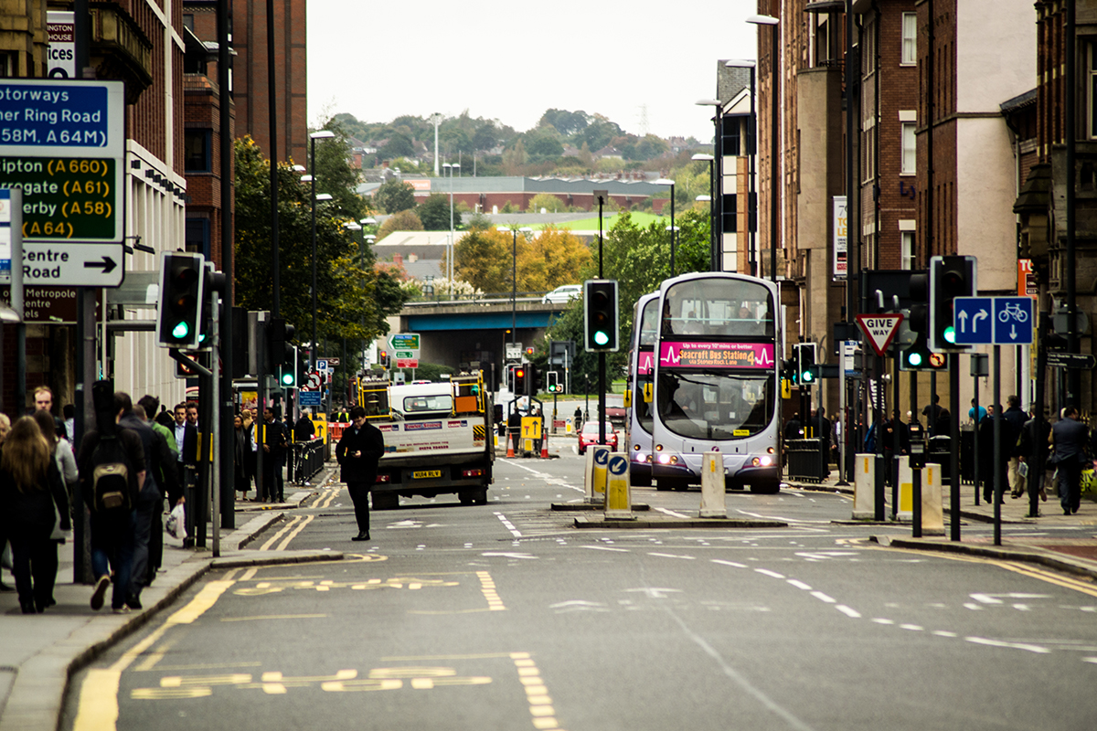 People walking in city centre