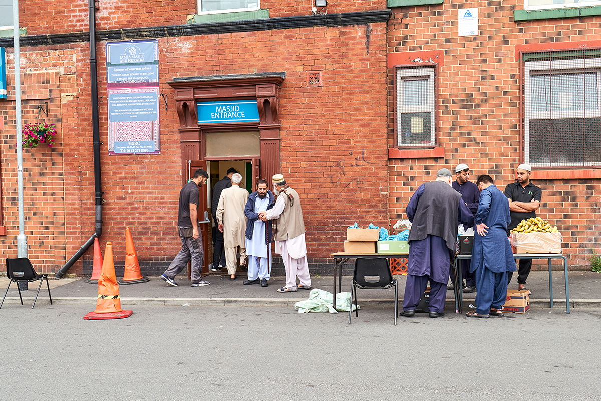 Group of men outside a mosque