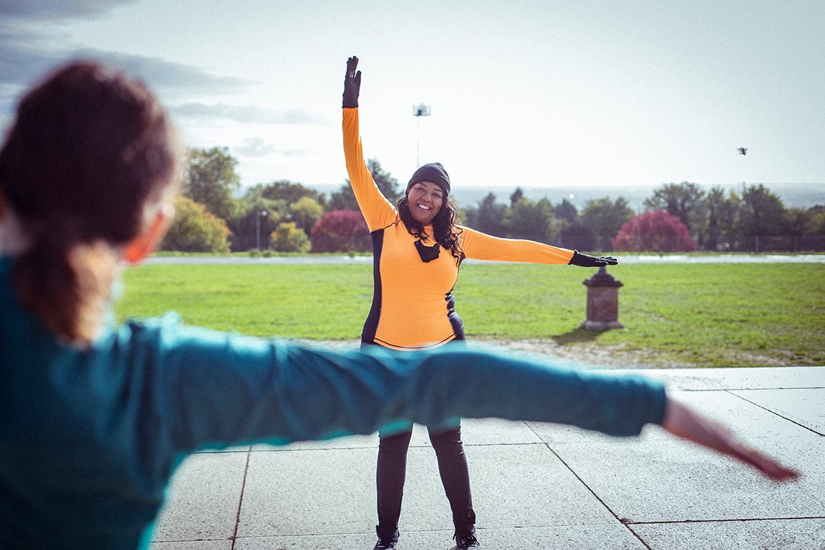 Older woman exercising outdoor