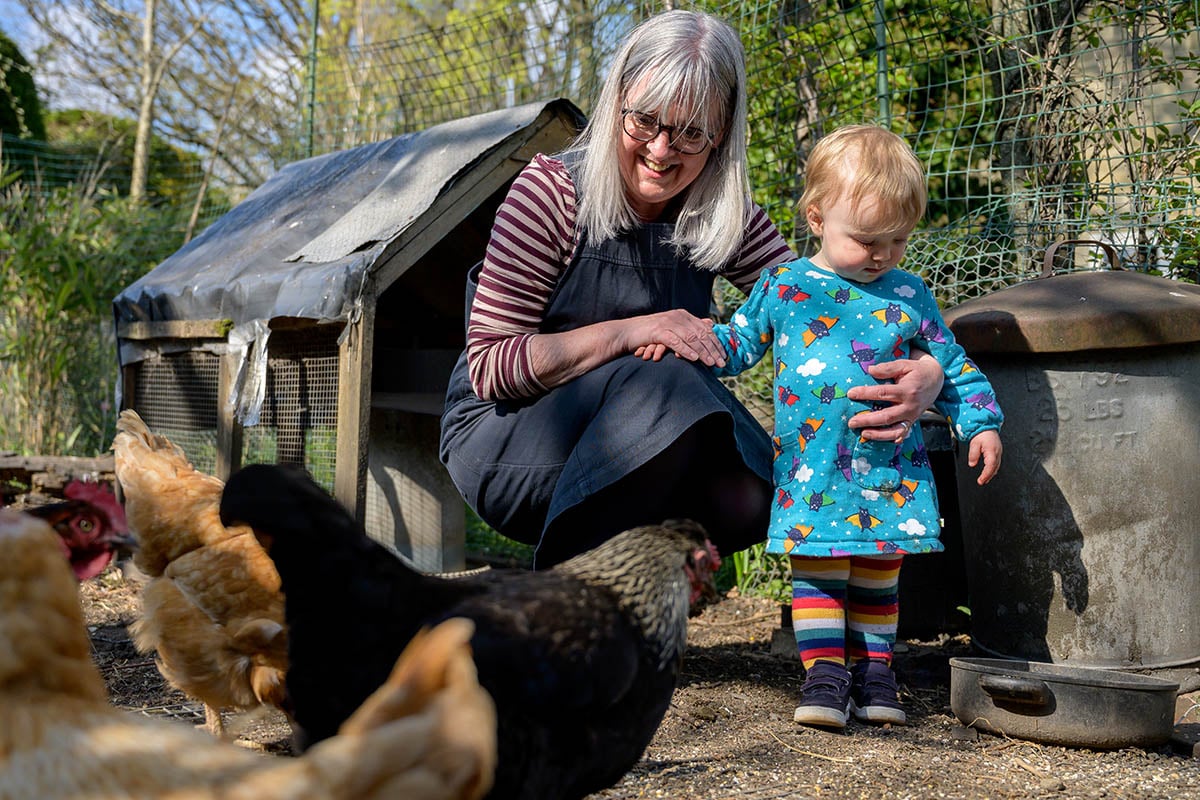 Toddler and grandparent