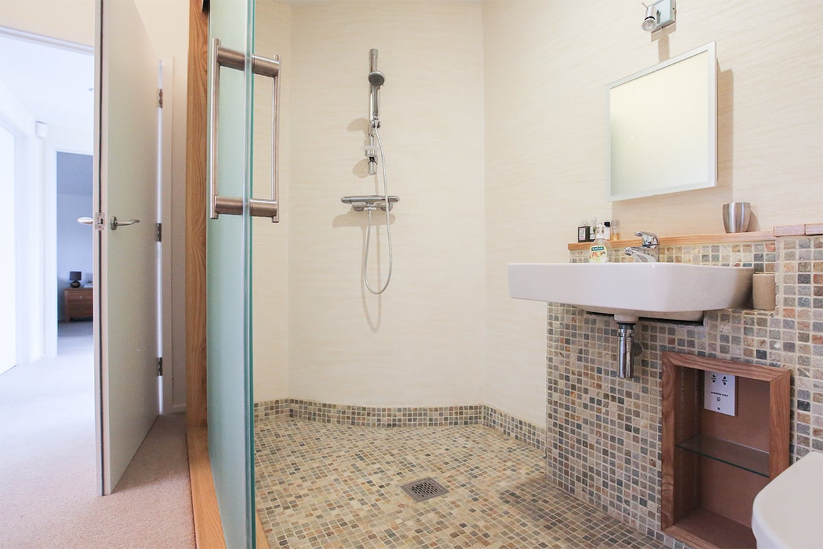 Interior of accessible bathroom