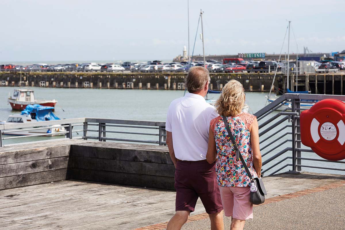 older couple walking
