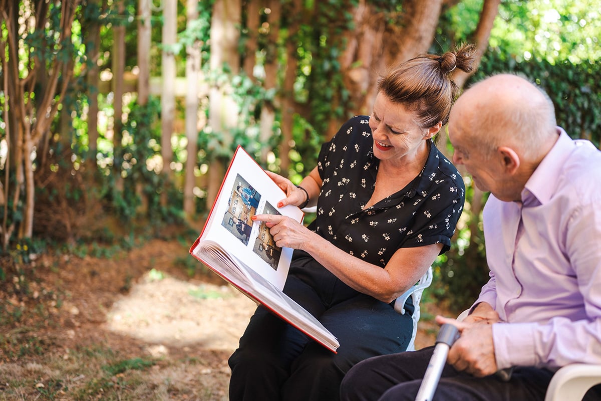 older carer with her father