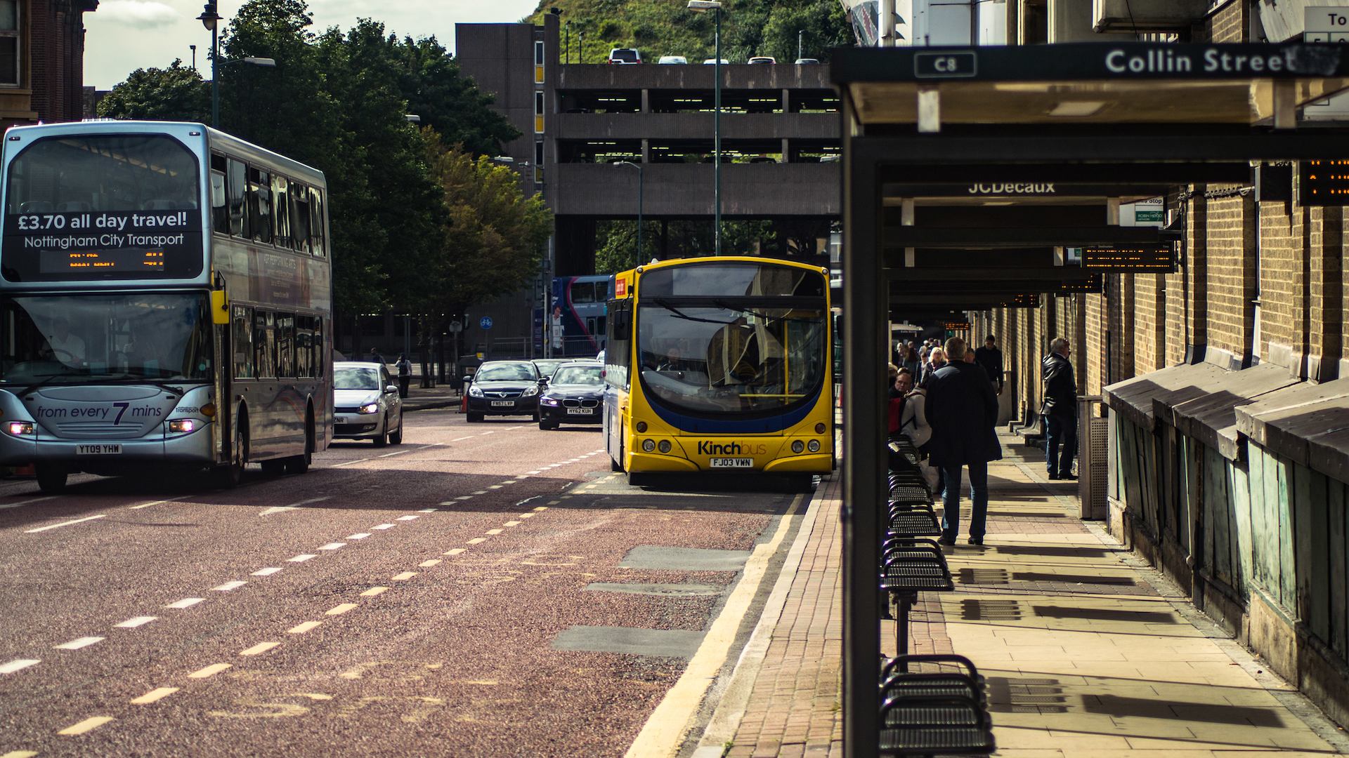Bus in city centre