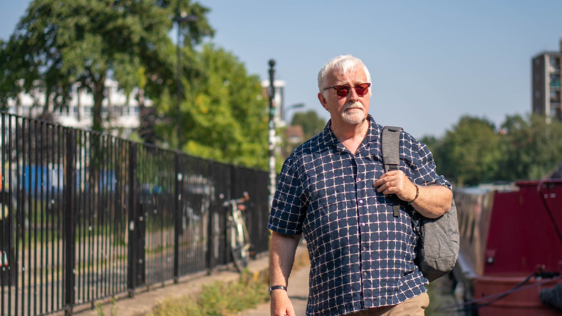 older man walking