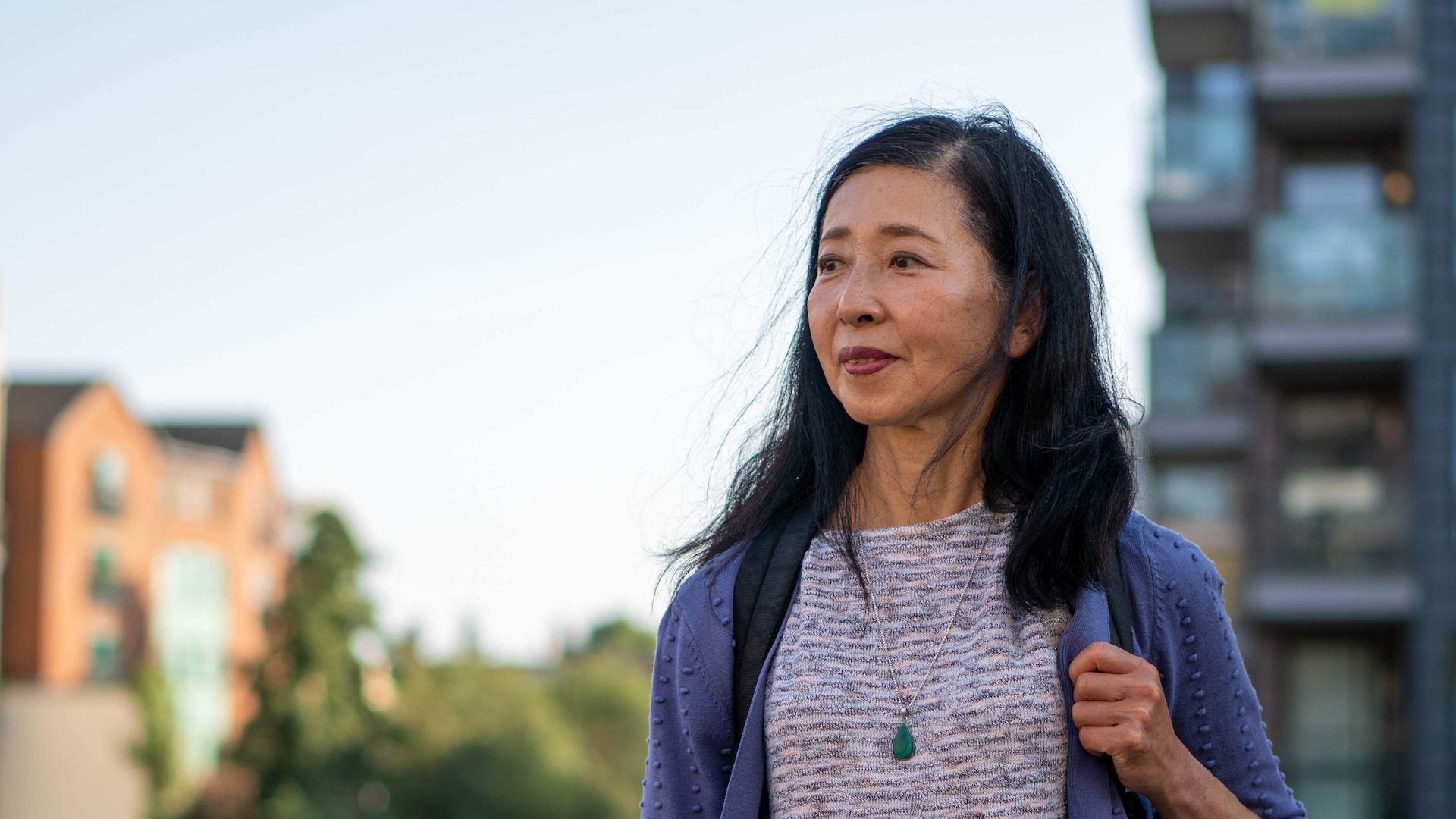 older woman walking