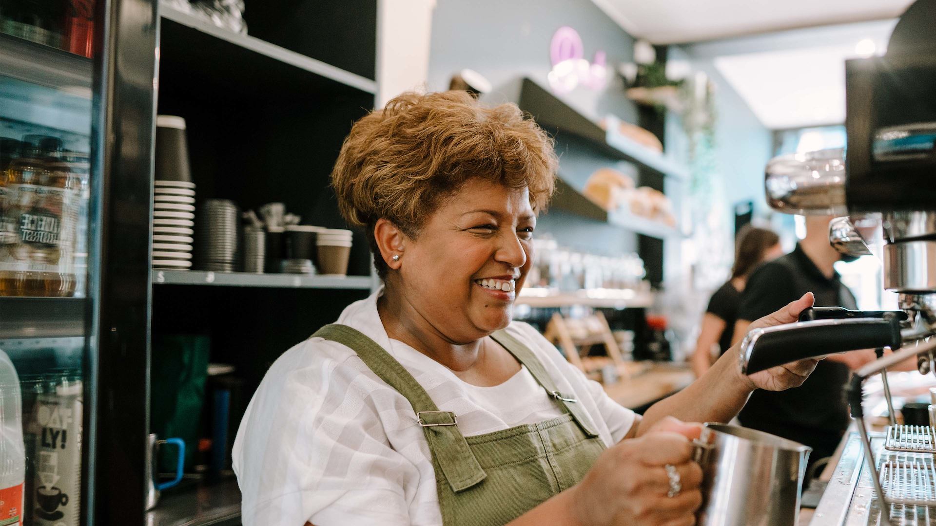 older woman working