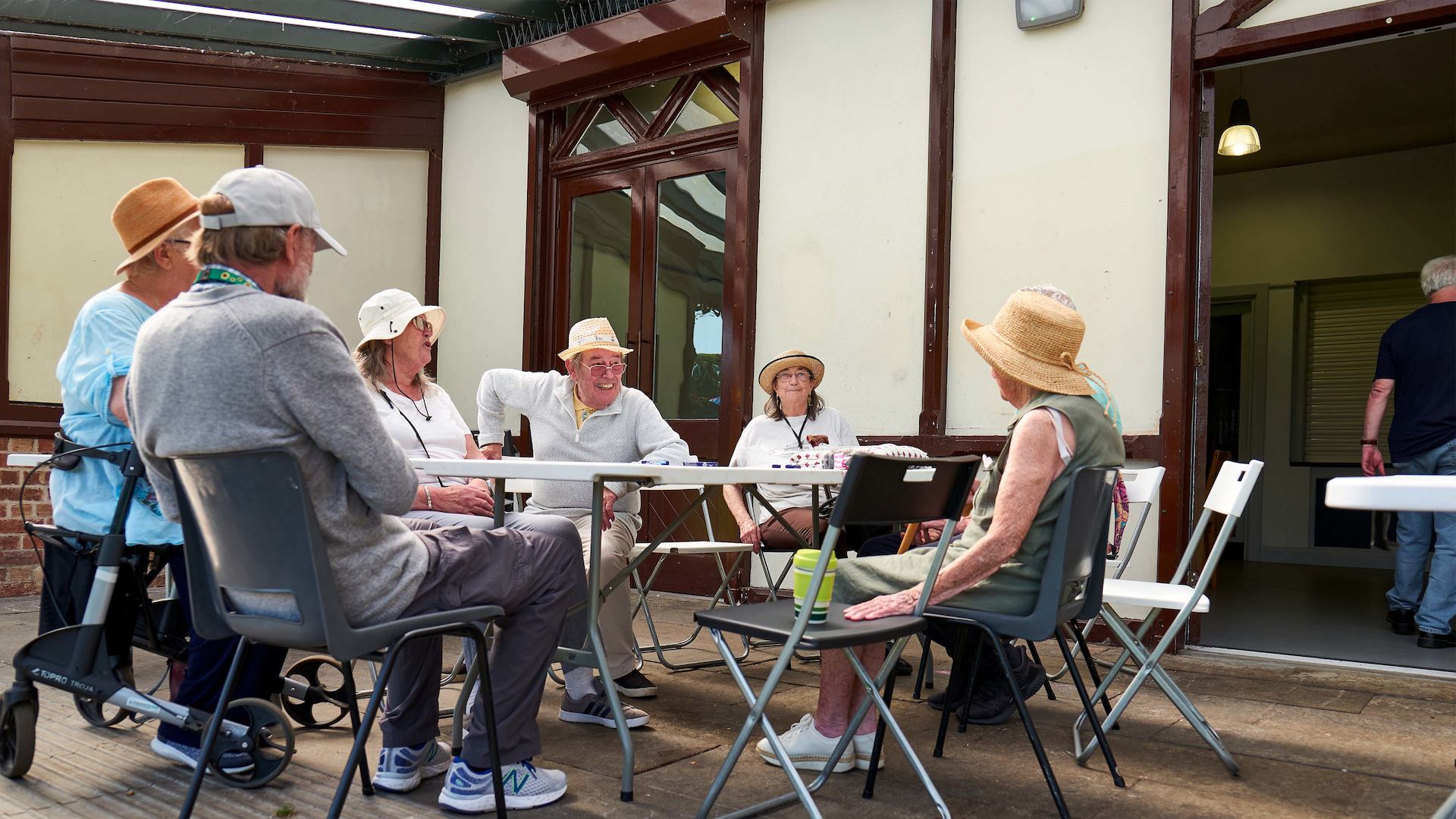 group of older people talking