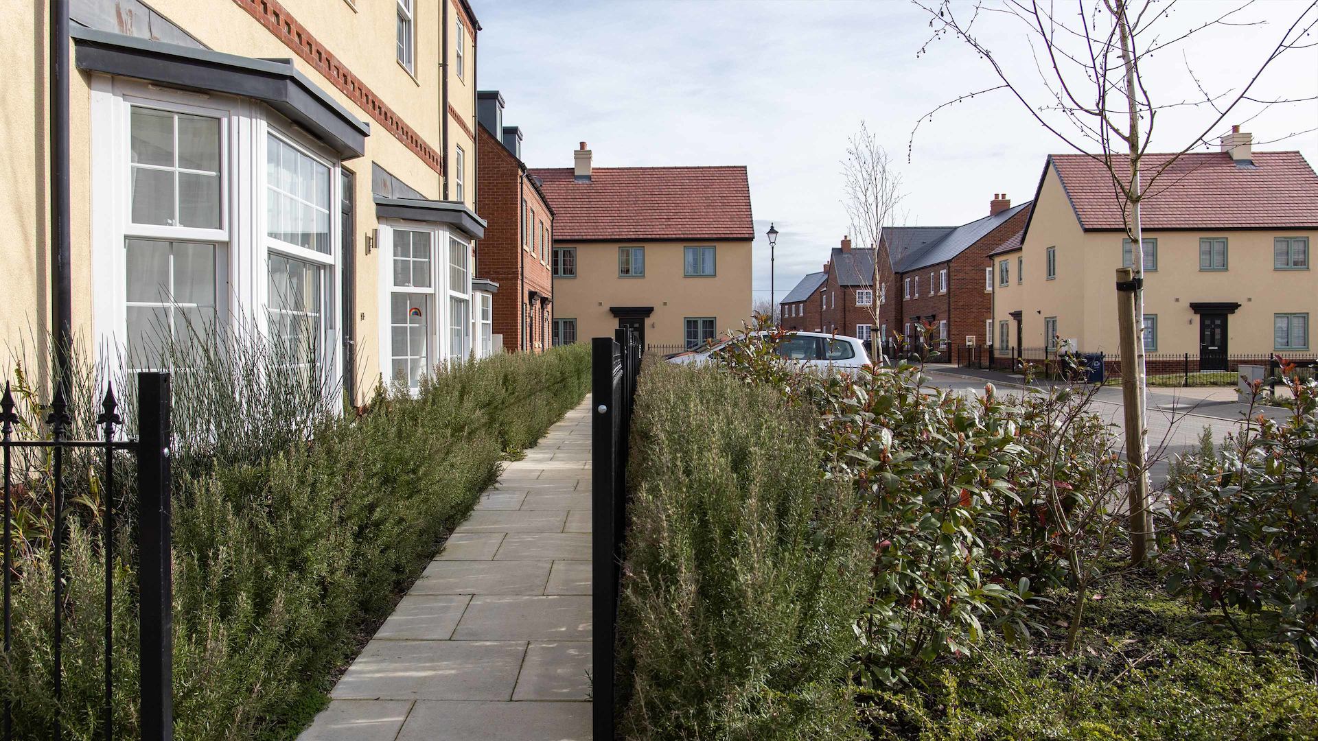 block of new build houses