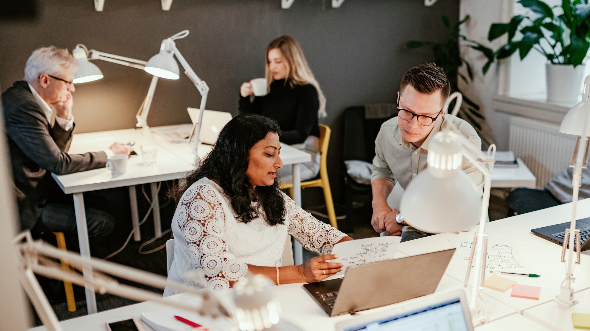 group of people working