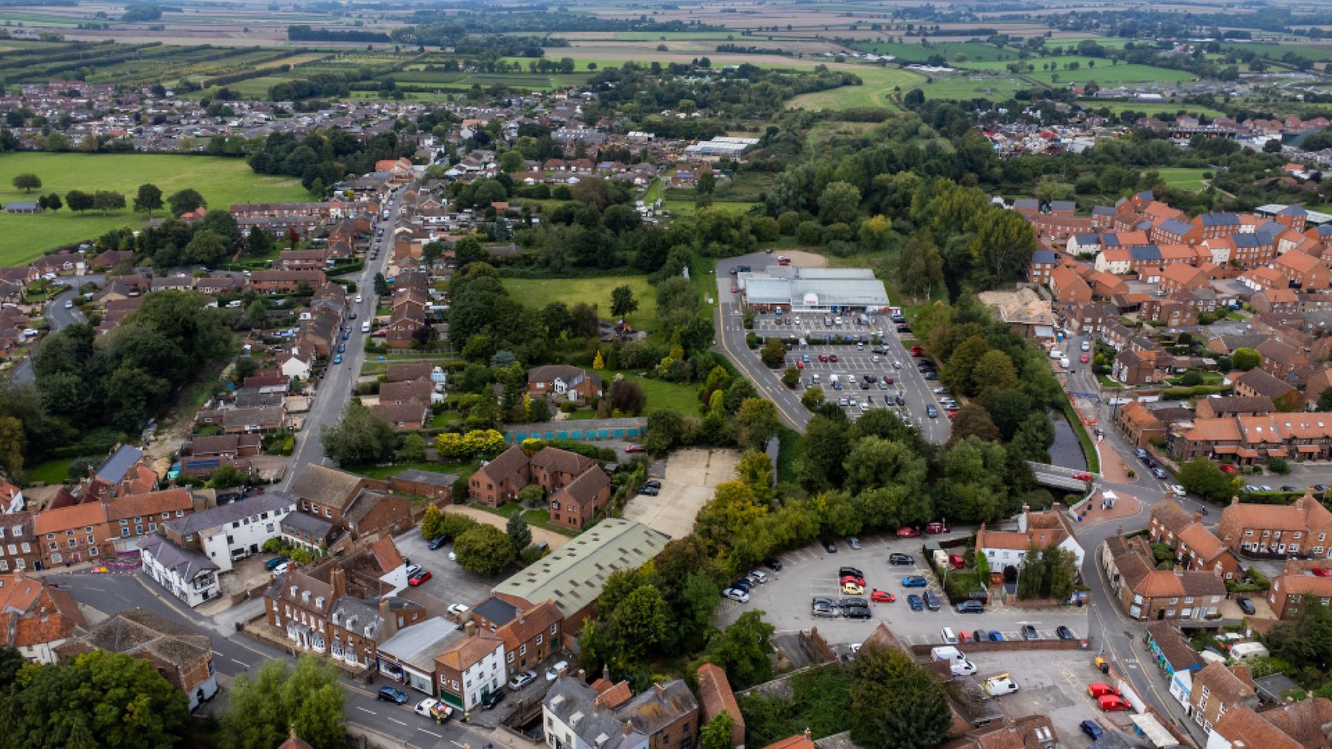 Drone shot of lincolnshire
