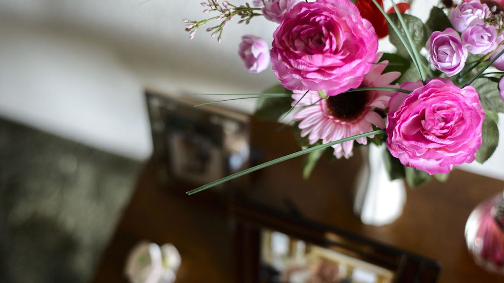 Flowers on a sideboard