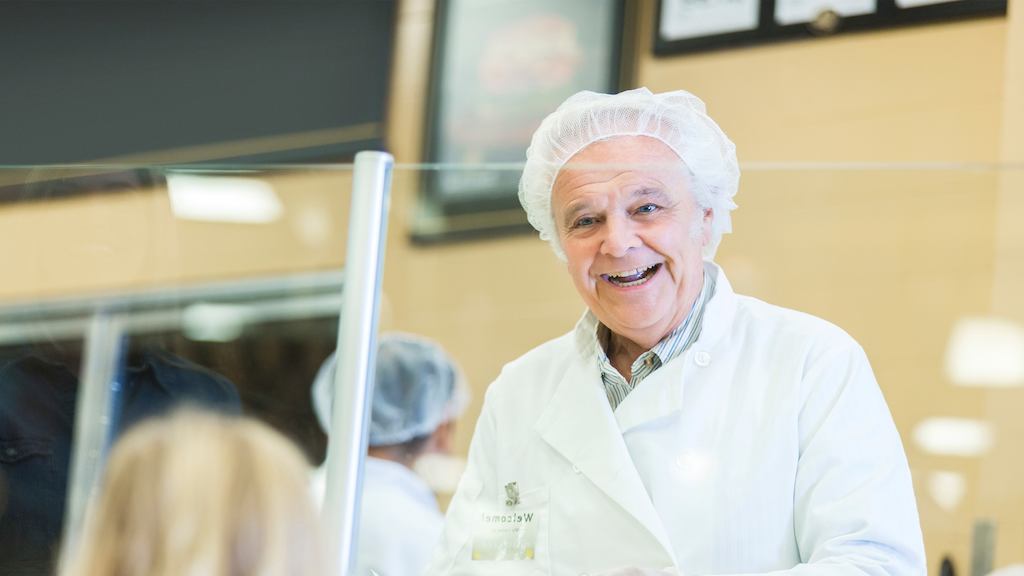 Older worker in laboratory