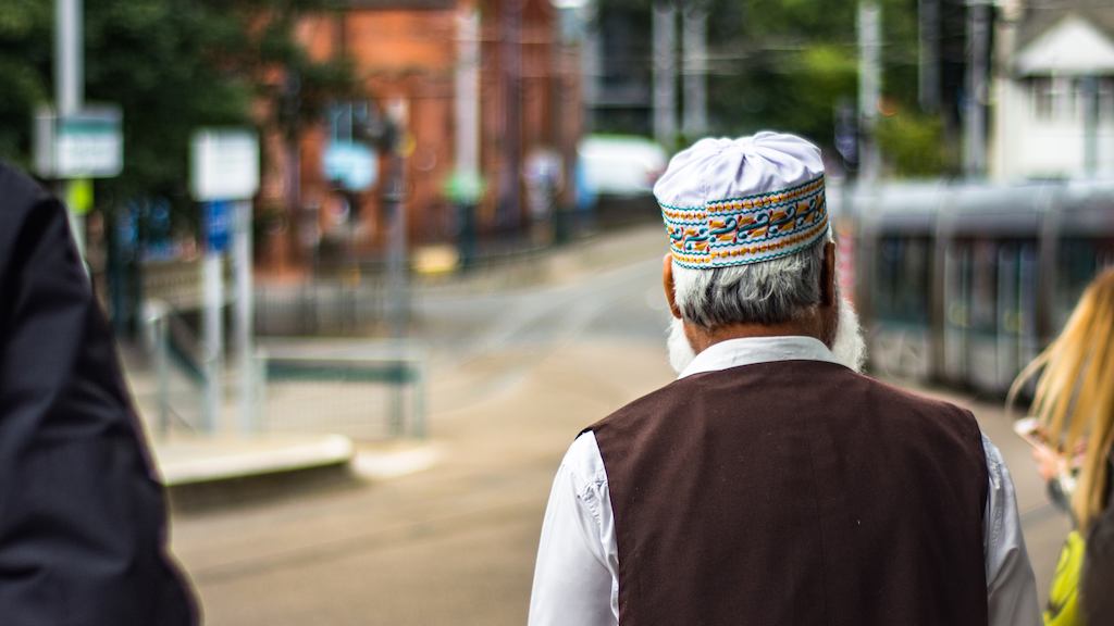 Man walking down the street