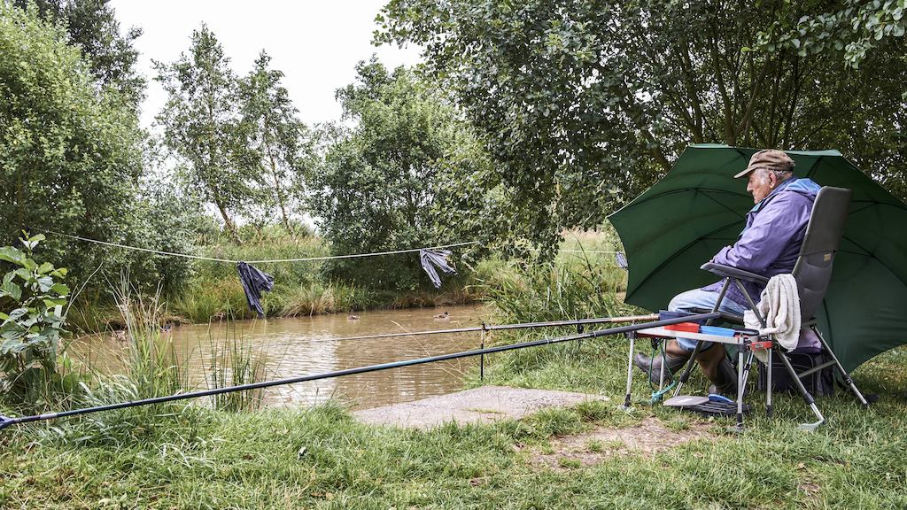 Man fishing, Bickershaw - Greater Manchester