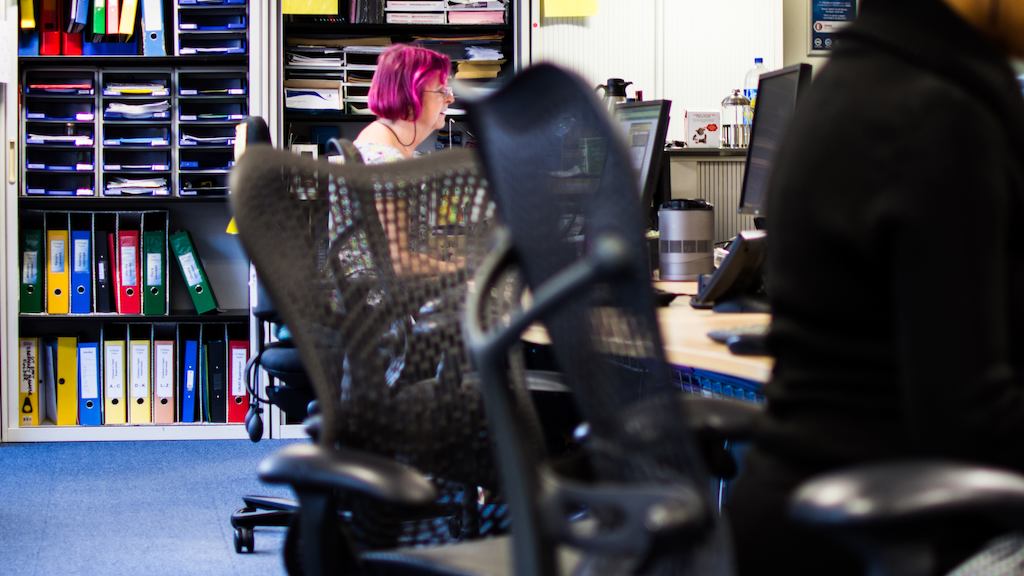 Office workers sitting at desks