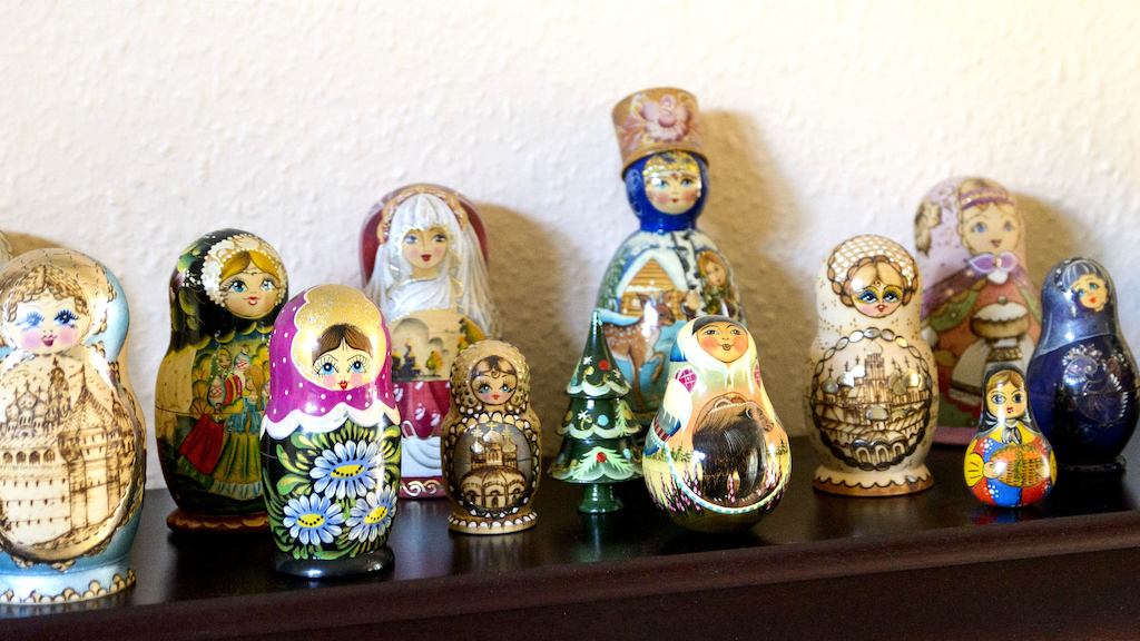 Russian dolls on a sideboard