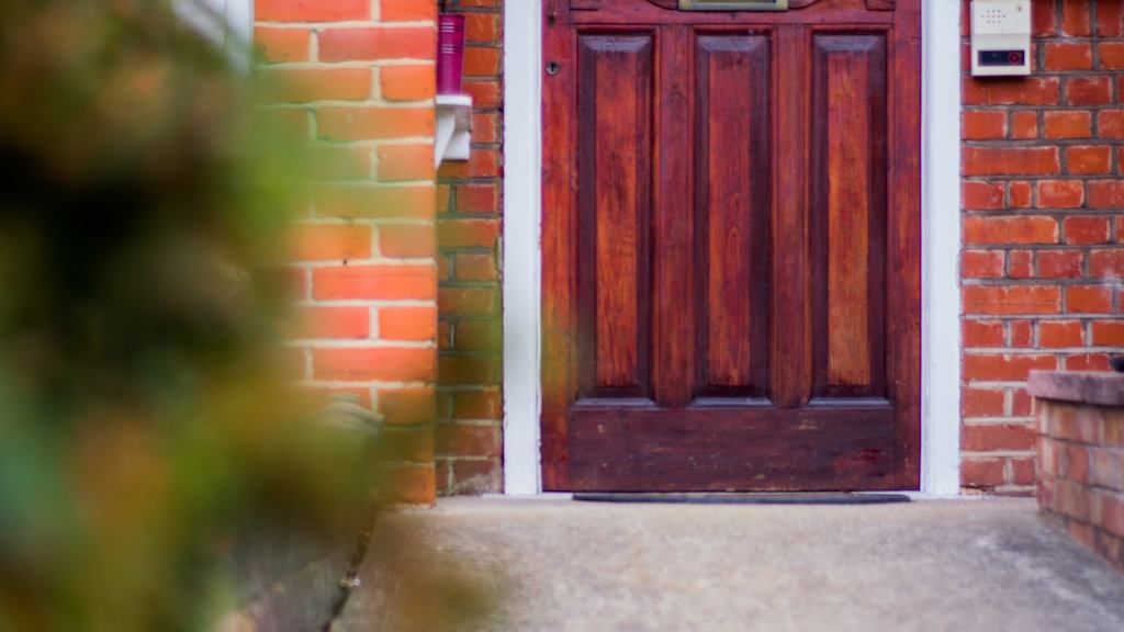Outdoor ramp and front door