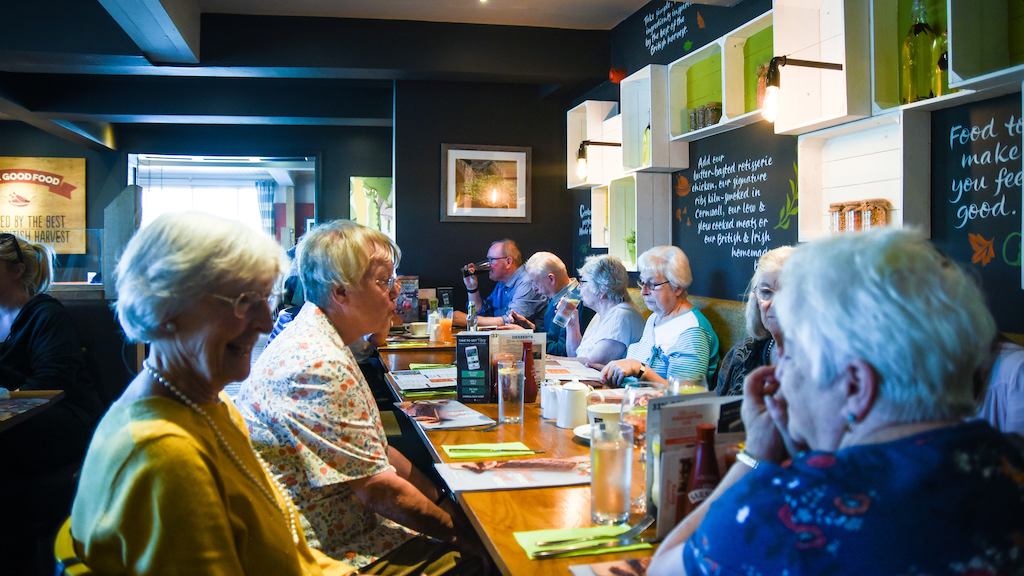 Women socialising in a restaurant