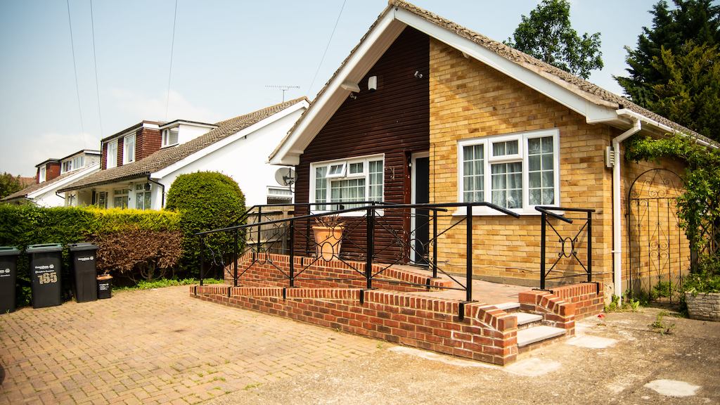 Outside of a house with adaptations