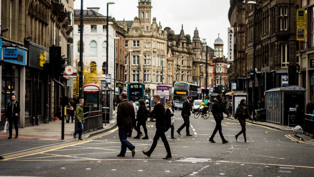 People walking in city centre