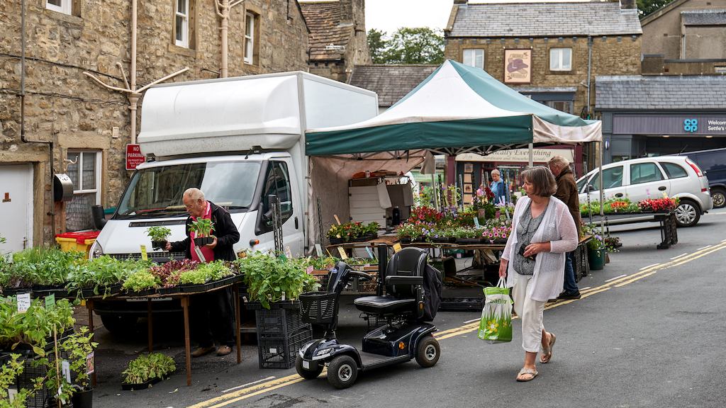 Landscape of a market town
