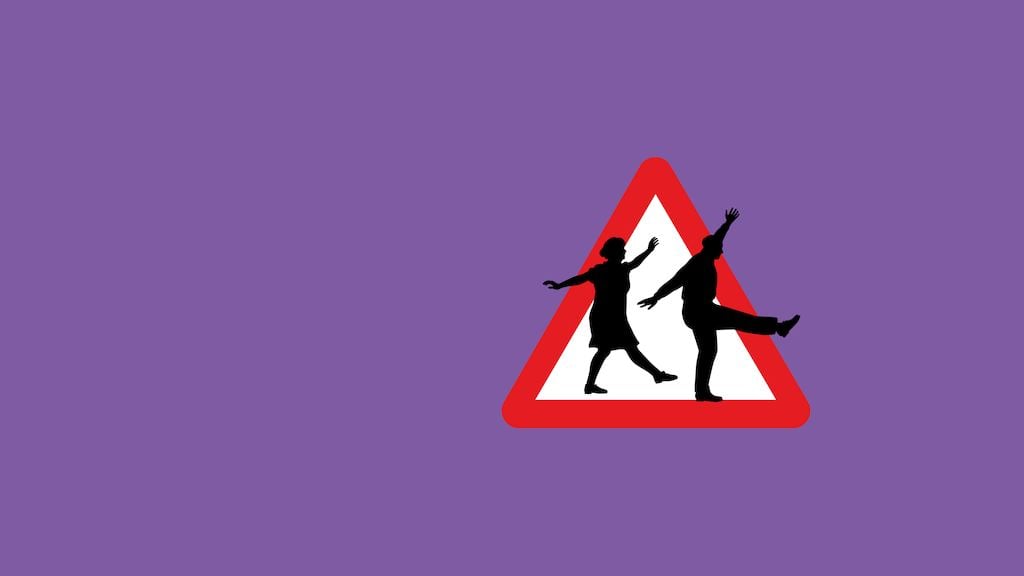 Icon of older pair of people dancing