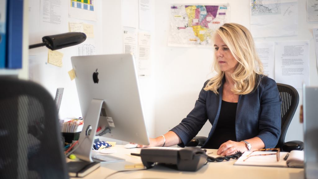 older worker at desk