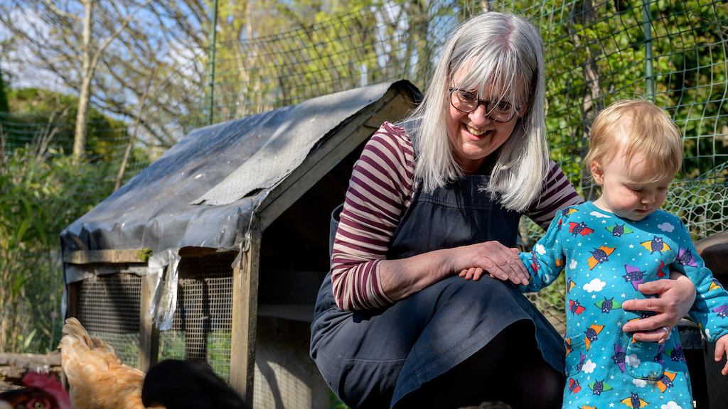 Toddler and grandparent