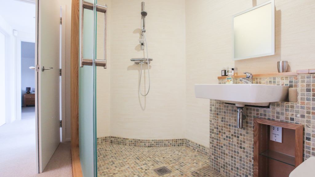 Interior of accessible bathroom