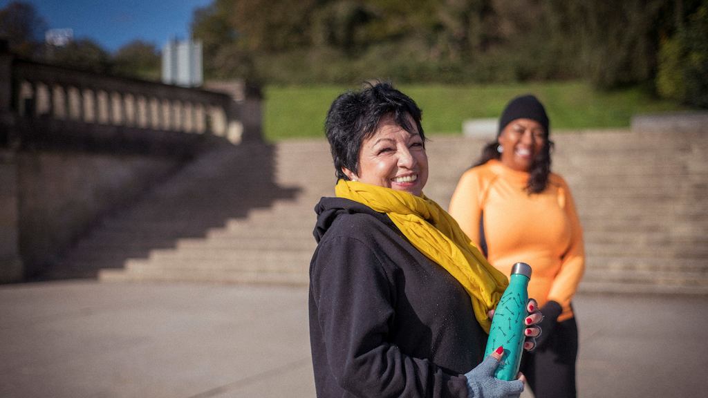 Older woman exercising outdoor