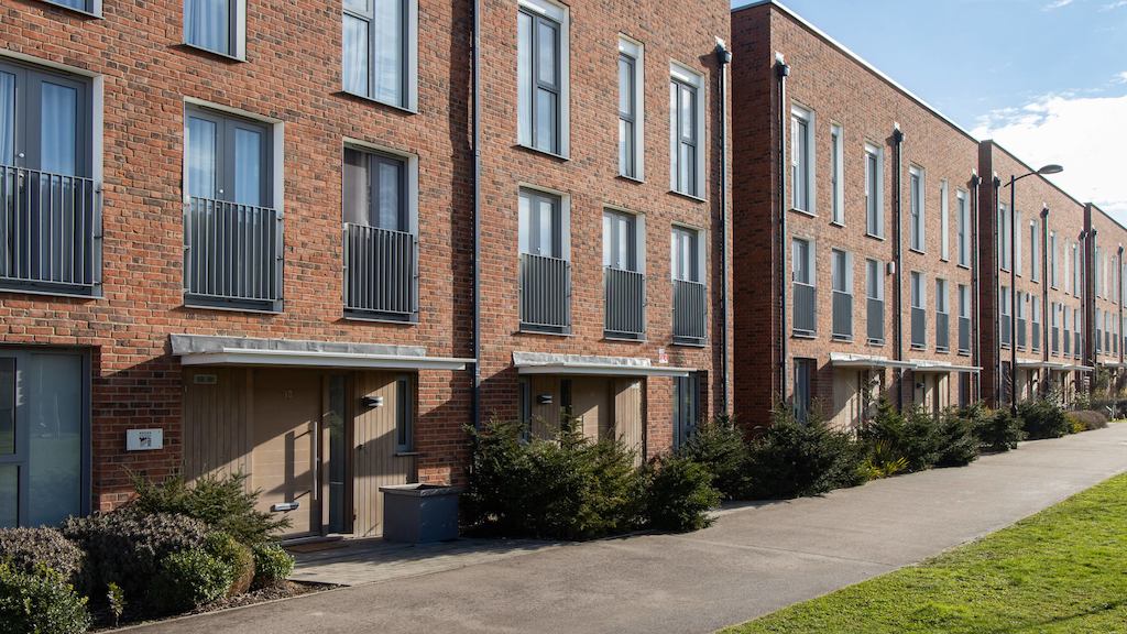 Exterior view of a row of modern houses