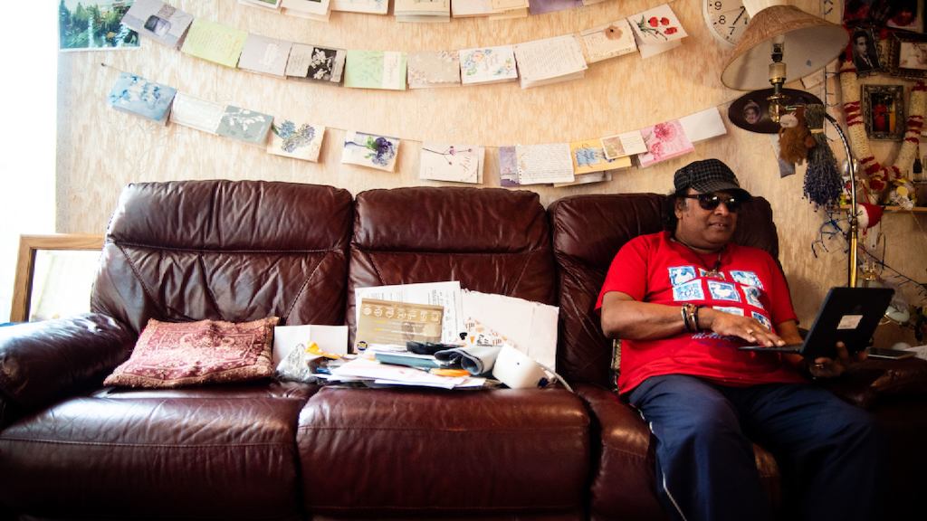 man on a laptop at home