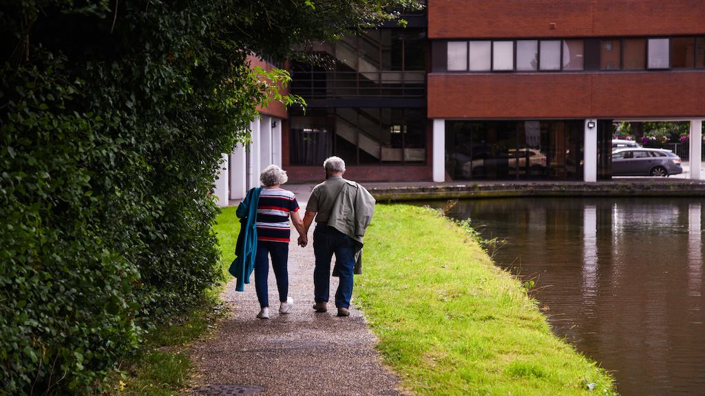 older couple walking