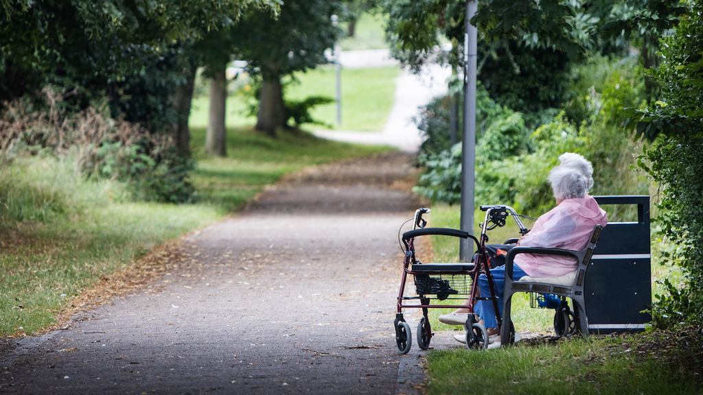 Older women sitting on a bench