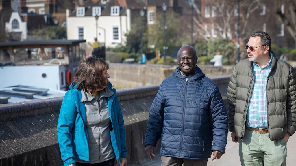 group of older people talking