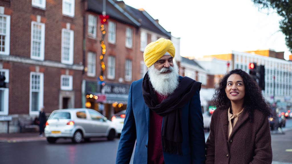 older man and younger woman