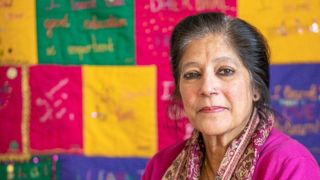 Older woman smiling at camera