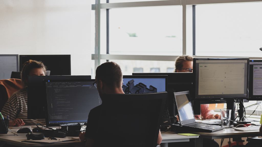 a busy office