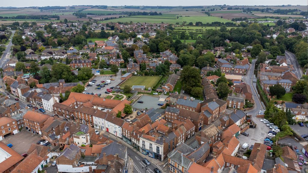 Drone shot of lincolnshire