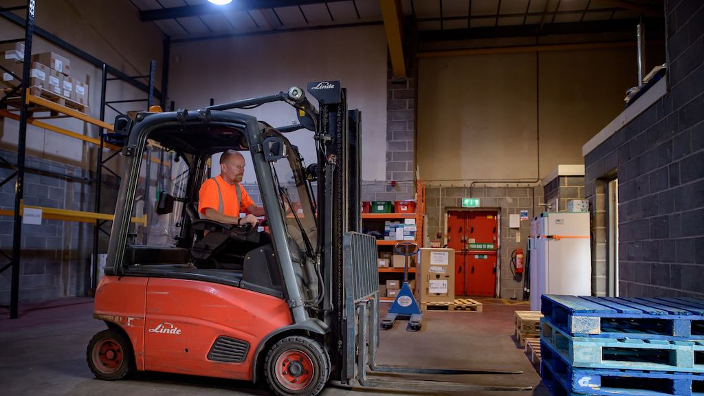 Older worker in factory