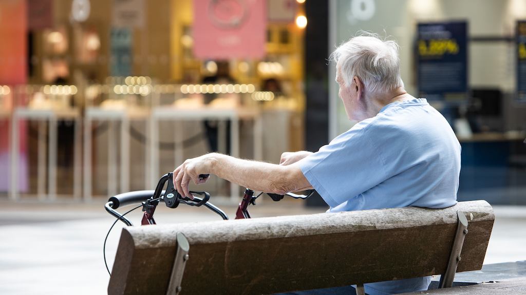 Man sitting on a bench